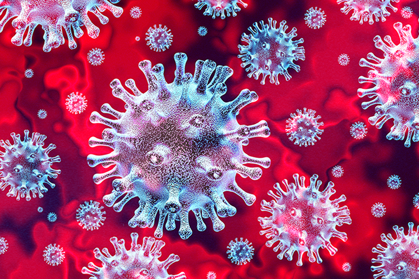 Image of COVID-19 coronavirus magnified